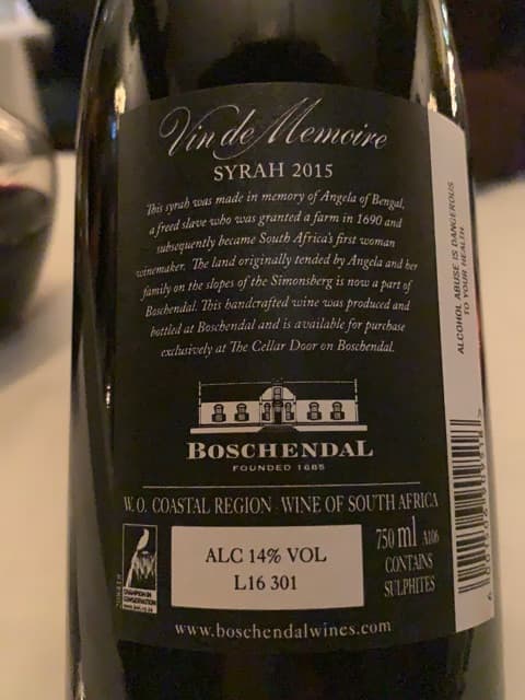 Vin de Memoire Syrah