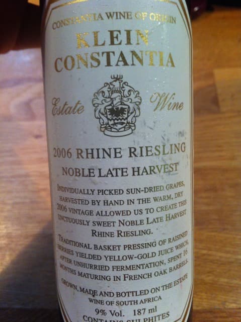 Rhine Riesling Noble Late harvest
