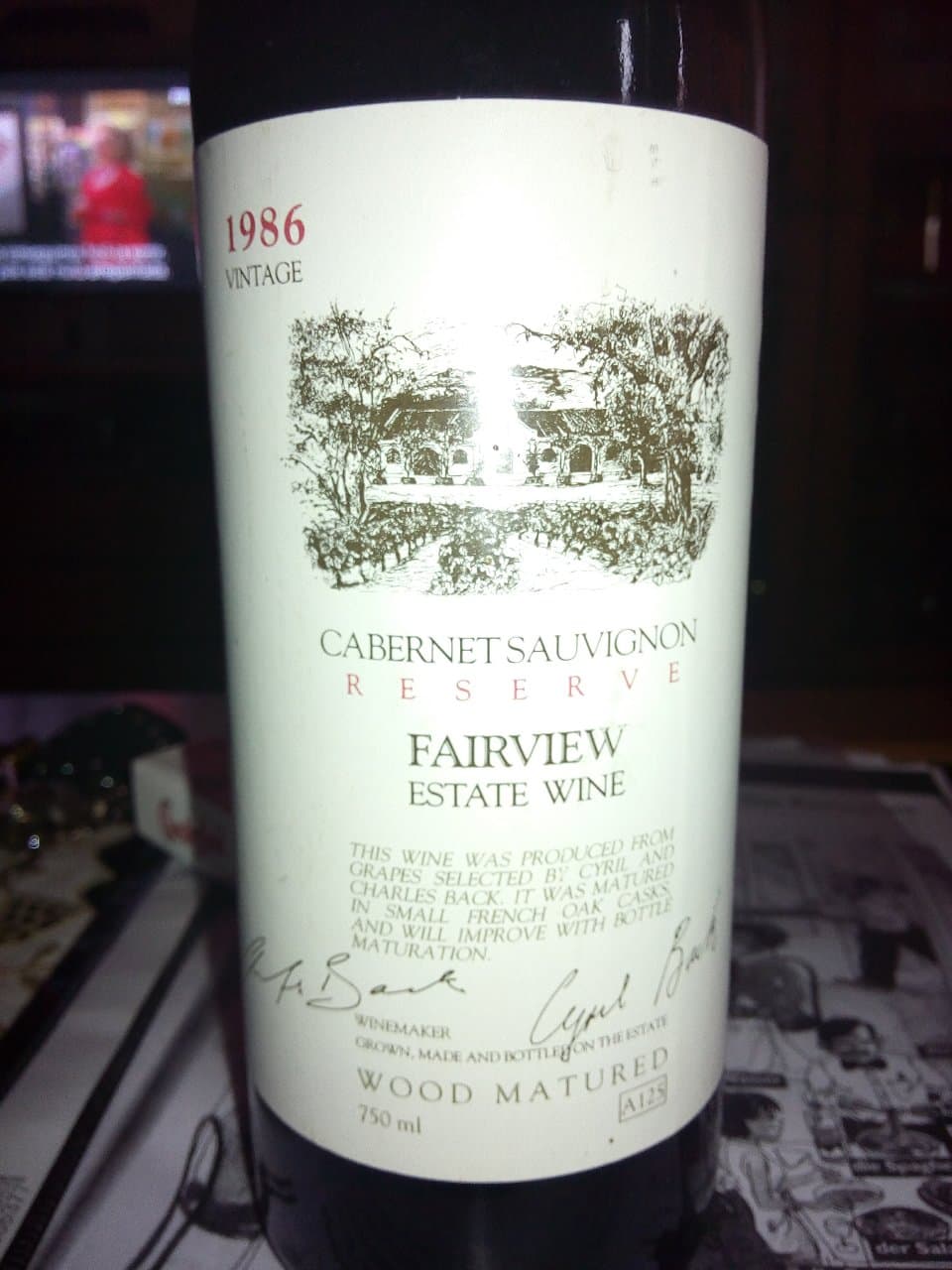 Cabernet Sauvignon Reserve Wood Matured